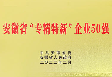 安徽省专精特新50强企业